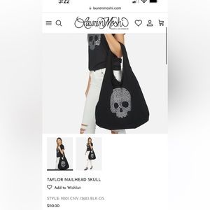 Lauren Moshi Taylor Nailhead Skull Tote Bag
